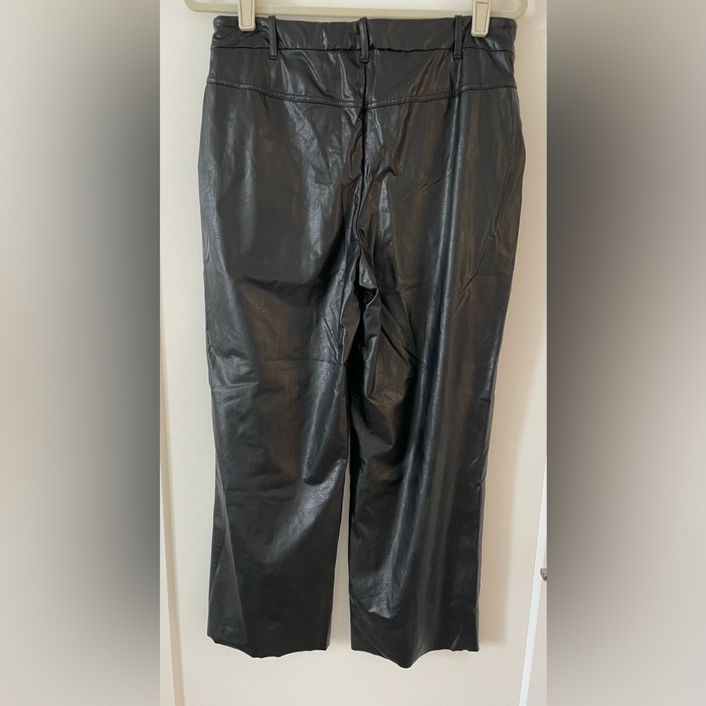 LYSSE Faux Leather Pull On Stretch Straight Leg Pants, Black, Large - Picture 4 of 6
